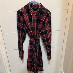 Brooks Brothers Red and Black Plaid Long Sleeve Dress